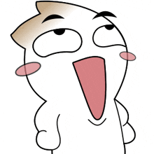 a cartoon character is making a surprised face with its mouth wide open