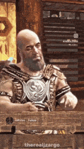 a man with a beard is in a video game with the hashtag therealizargo