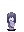a pixel art drawing of a person with purple hair and a white shirt .