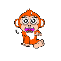 Monkey Animal Sticker - Monkey Animal Sad Stickers