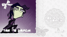 a picture of a cartoon character with the name tak solo de damian on it