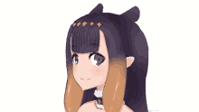 a drawing of a person touching a girl 's head