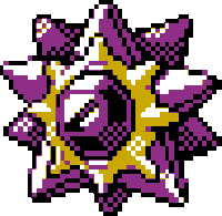 a pixel art of a purple flower with a yellow center and white petals .