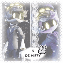 a picture of two cartoon characters with the name n de miffy on it