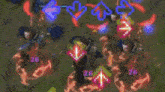 a blurred image of a video game with arrows pointing in opposite directions .