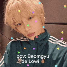 a picture of a boy with the name beomgyu on it