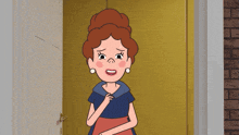 a cartoon of a woman standing in a doorway