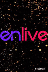 a purple and red logo for enlive on a black background