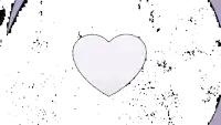 a purple broken heart on a white background with black dots