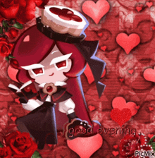 a picture of a cartoon character with the words good evening