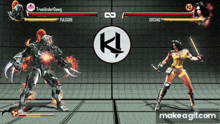 a video game is being played with two characters named orchid and fulgore fighting