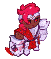 a cartoon character with red hair is wearing armor and holding a shield