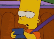 bart simpson from the simpsons is holding a blue book