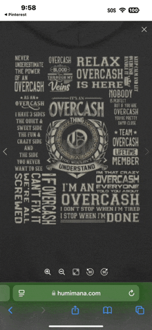 a screenshot of a pinterest page that says overcash