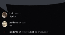 a screenshot of a conversation between sykick and peidante