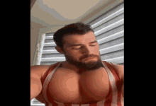 Muscle Man Pec Bounce GIF