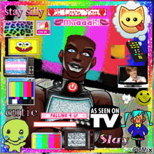 a colorful collage with the words stay silly and i love you muddah