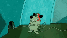 Muttley Pulling On A String GIF - Muttley Pulling On A String Mouse Hole GIFs