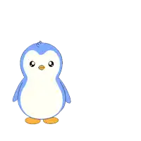 a penguin standing next to a black x and the words like and follow