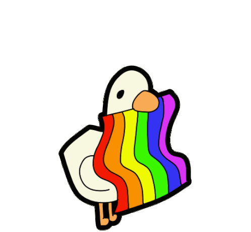 Henry The Duck Gay Pride Sticker - Henry The Duck Gay Pride Rainbow Color Stickers