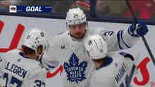 toronto maple leafs player number 34 celebrates his goal