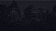 a computer screen with a mountain in the background and two boxes on it