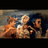 a group of people standing next to each other in a room