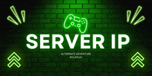 a neon sign that says server ip on it