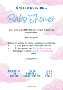 a baby shower invitation in spanish with a pink background