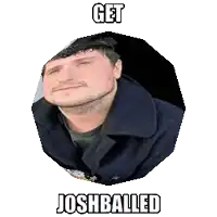 a pixelated image of a man with the words get joshballed above him