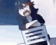 Anime Girl Throw A Chair GIF - Anime Girl Throw A Chair Run GIFs