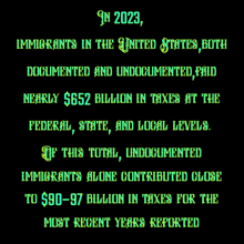a poster that says in 2023 immigrants in the united states both documented and undocumented