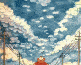 a cartoon of a monkey looking up at the sky