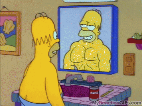 Homer Flexing GIF - The Simpsons Homer Simpson Day Dreaming - Discover &  Share GIFs