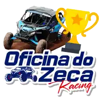 a logo for oficina do zeca racing with a picture of a vehicle