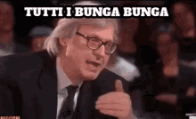 Bunga Bunga Bungabunga Silvio Berlusconi Vittorio Sgarbi Invasioni Barbariche Scandalo GIF - Italian Art Historian Italian Tv Personality Italian Politics GIFs