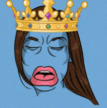 a cartoon of a woman wearing a gold crown