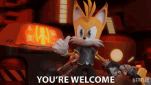 youre welcome tails sonic prime dont mention it my pleasure
