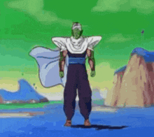 piccolo from dragon ball z stands in front of a mountain