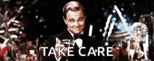 Take Care Leonardo Dicaprio GIF - Take Care Leonardo Dicaprio Cheers GIFs