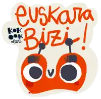 a sticker that says euskara bizi ! on it