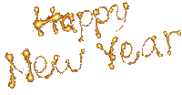 the word happy new year is written in sparklers on a white background