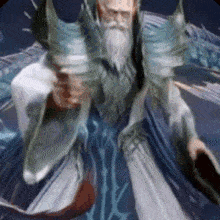 a painting of a man with a beard and a sword .