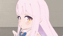 a drawing of a girl with long white hair and yellow eyes