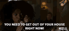 Get Out Of Your House Right Now Jaz Sinclair GIF - Get Out Of Your House Right Now Jaz Sinclair Ross Lynch GIFs