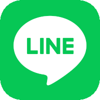 a green icon with a white speech bubble and the word line inside