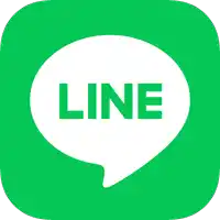 a green icon with a white speech bubble and the word line inside
