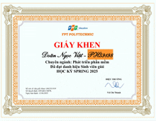 a certificate that says fpt polytechnic on the top of it
