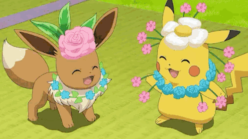 gif eevee et pikachu