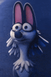a close up of a cartoon character with a funny face